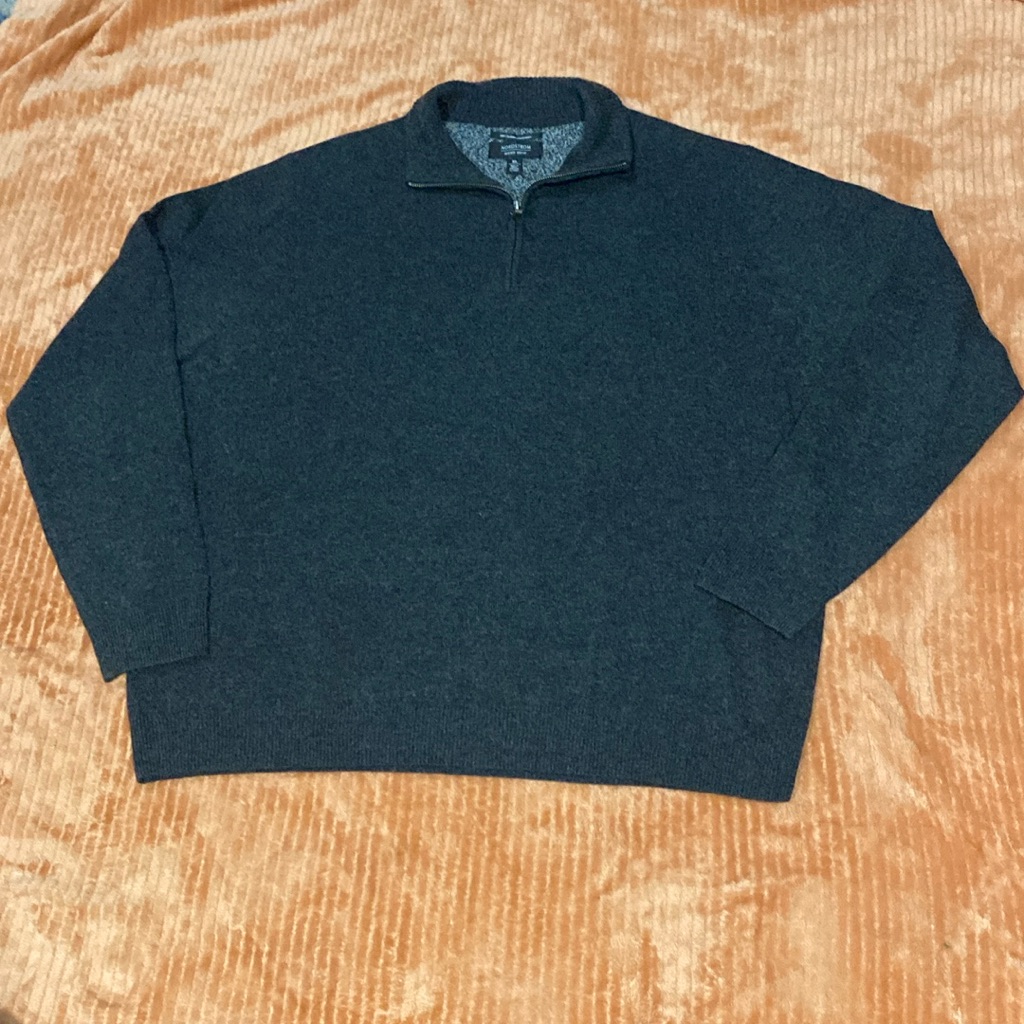 Nordstrom Cashmere Quarter Zip Gray Sweater Size Xl